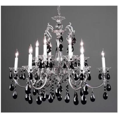 Classic Lighting 57064 CHP CBK Via Lombardi Chandelier in Champagne Pearl with Crystalique Black