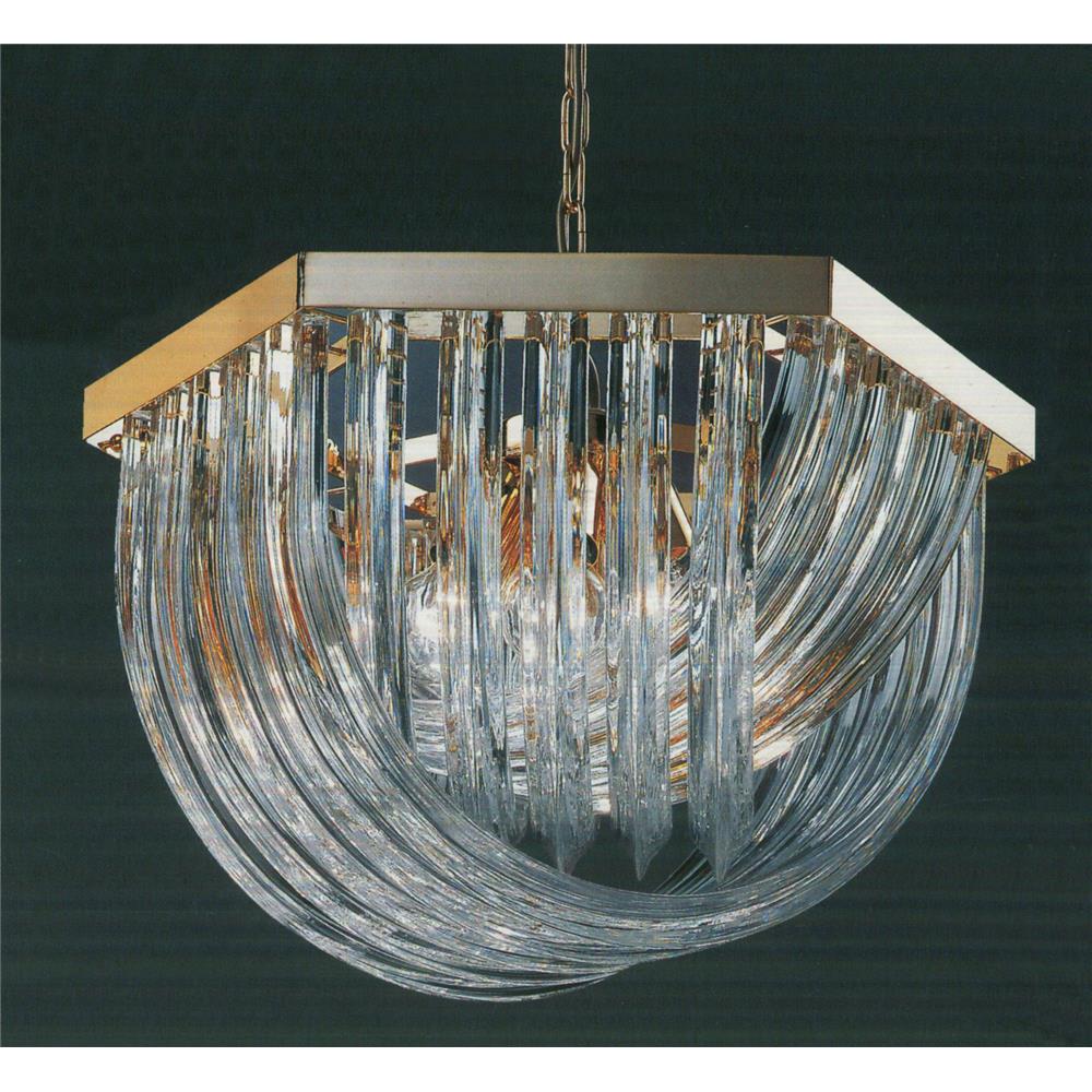 Classic Lighting 57065 Murano Glass Rods Chandelier in 24k Gold Plated