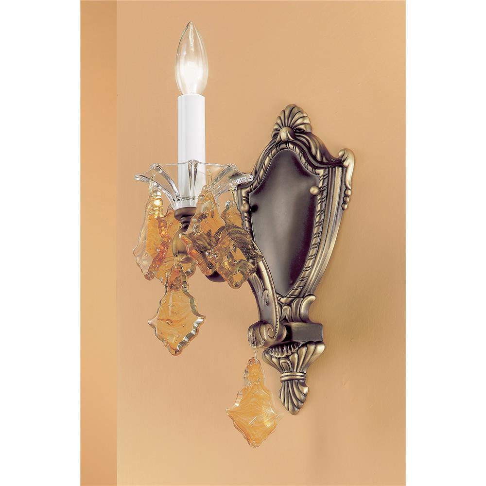 Classic Lighting 57101 RB C Via Firenze Wall Sconce in Roman Bronze with Crystalique