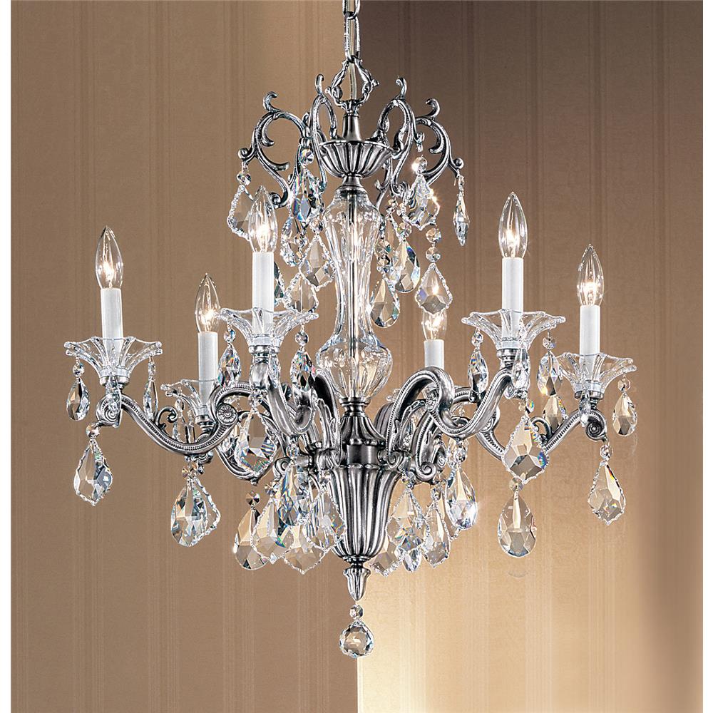 Classic Lighting 57106 MS C Via Firenze Chandelier in Millennium Silver with Crystalique