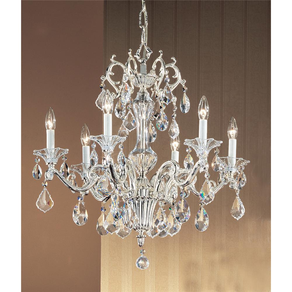 Classic Lighting 57106 SP C Via Firenze Chandelier in Silver Plate with Crystalique
