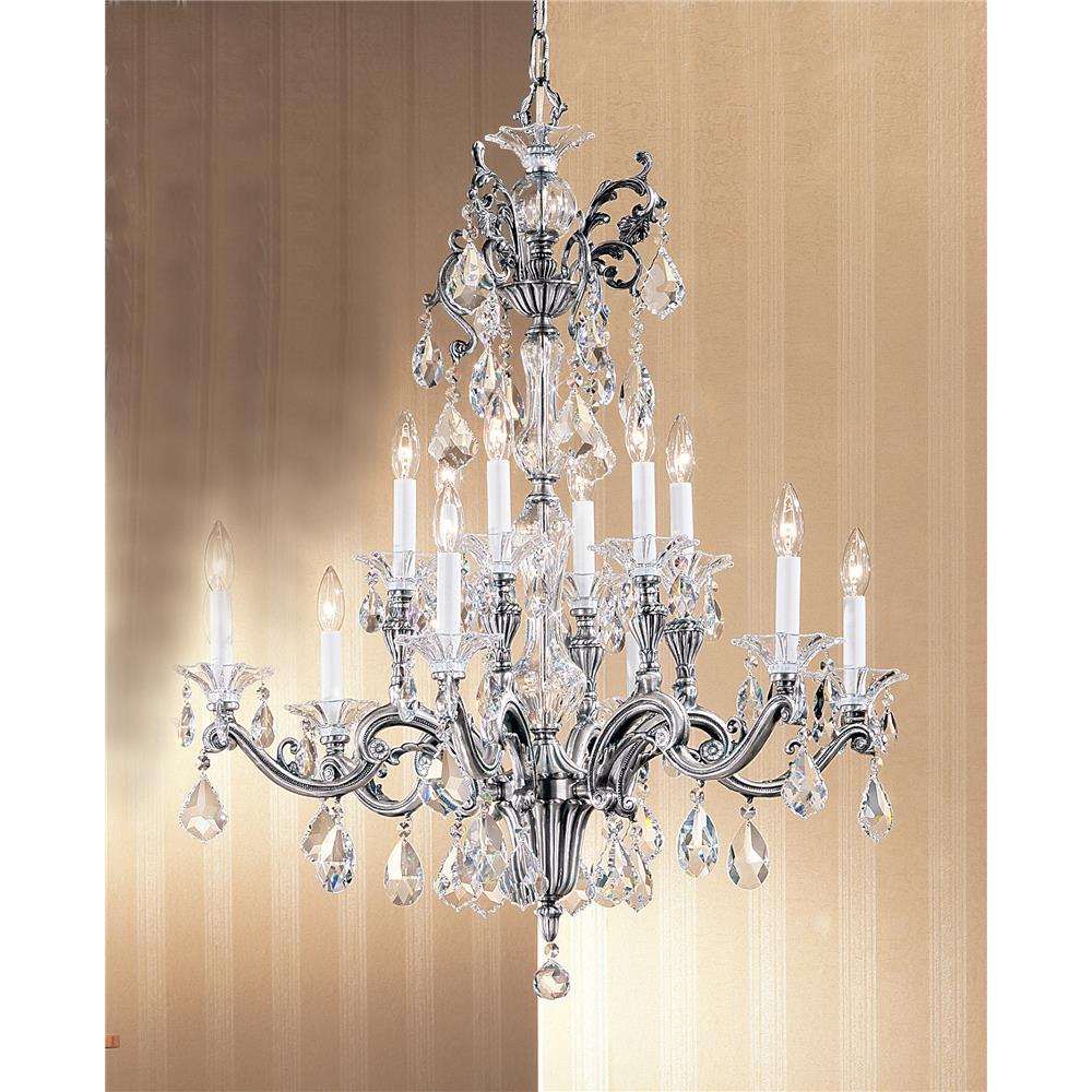 Classic Lighting 57112 MS C Via Firenze Chandelier in Millennium Silver with Crystalique