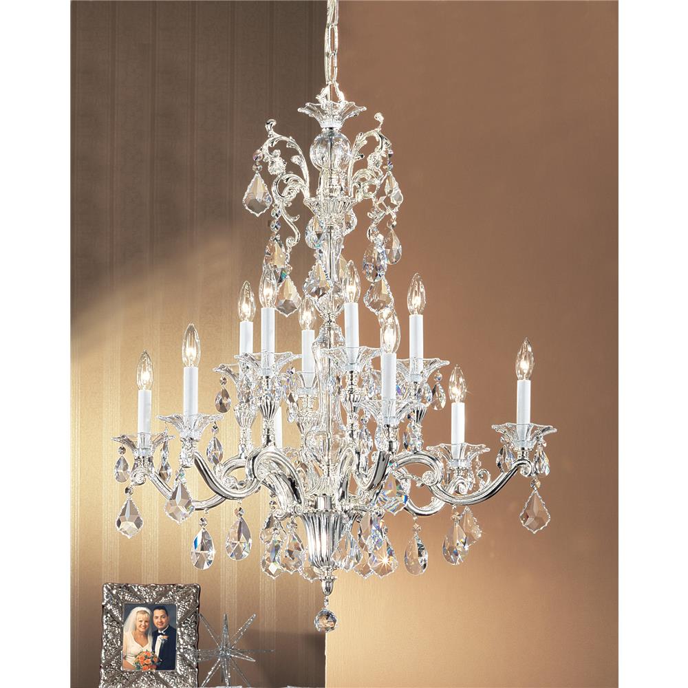 Classic Lighting 57112 SP CSA Via Firenze Chandelier in Silver Plate with Crystalique Sapphire