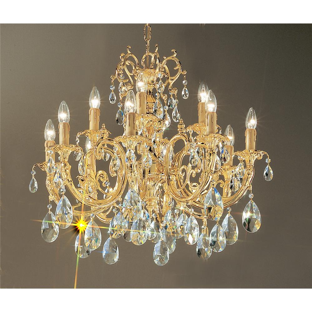 Classic Lighting 5712 G C Princeton Chandelier in 24k Gold Plated with Crystalique