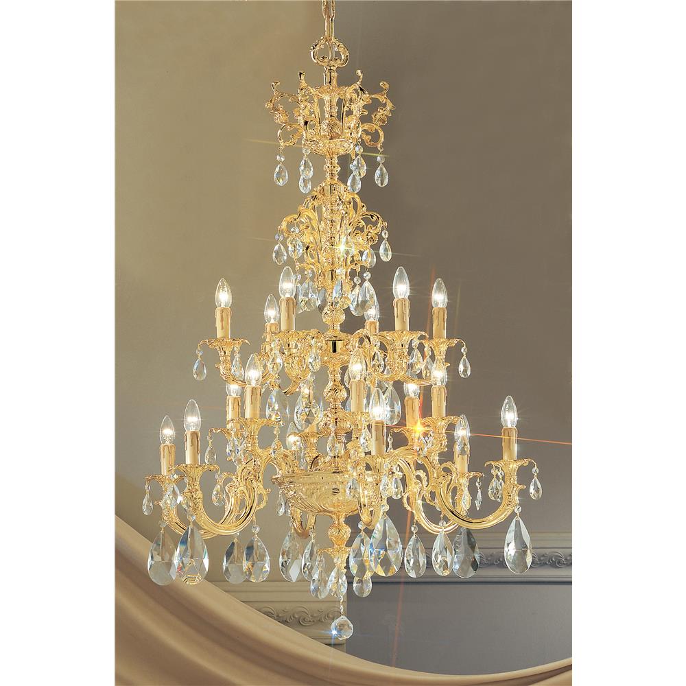 Classic Lighting 5718 G C Princeton Chandelier in 24k Gold Plated with Crystalique
