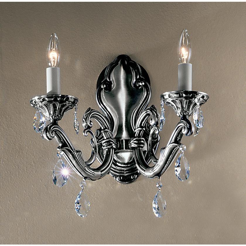 Classic Lighting 57202 MS C Princeton II Wall Sconce in Millennium Silver with Crystalique
