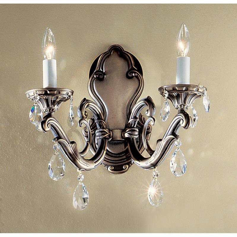 Classic Lighting 57202 RB CGT Princeton II Wall Sconce in Roman Bronze with Crystalique Golden Teak