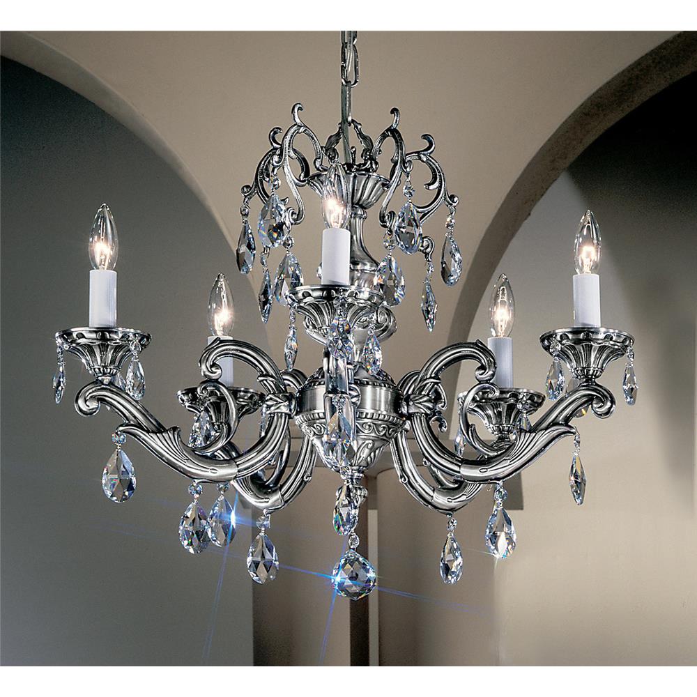 Classic Lighting 57205 MS C Princeton II Chandelier in Millennium Silver with Crystalique