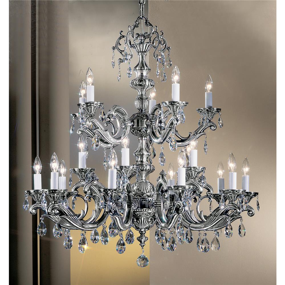 Classic Lighting 57220 MS C Princeton II Chandelier in Millennium Silver with Crystalique