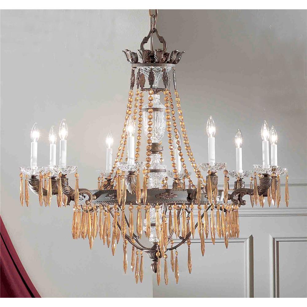 Classic Lighting 57310 AGB I Duchess Chandelier in Aged Bronze with Italian Crystal