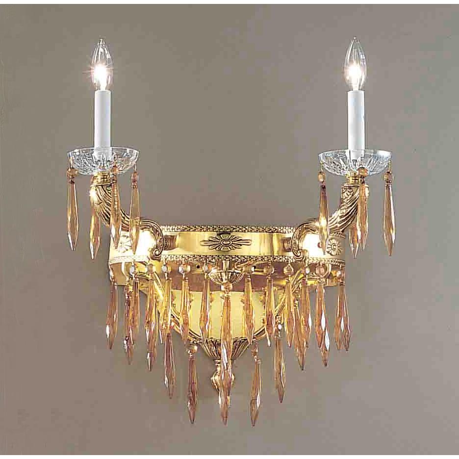 Classic Lighting 57312 BBK I Duchess Wall Sconce in Bronze with Black Patina with Italian Crystal