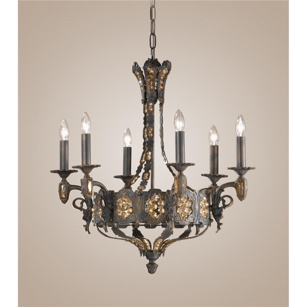 Classic Lighting 57336 AGB AI Castillio de Bronce Chandelier in Aged Bronze with Antique Italian