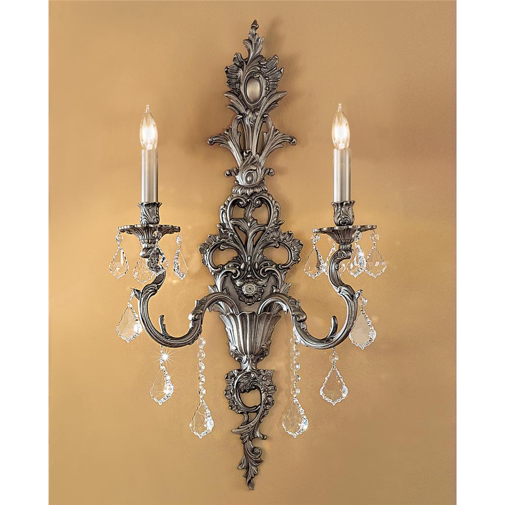 Classic Lighting 57342 AGP CP Majestic Wall Sconce in Aged Pewter with Crystalique-Plus
