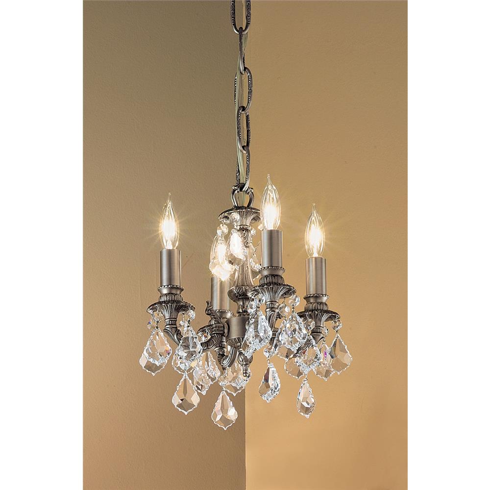 Classic Lighting 57344 AGP CBK Majestic Mini Chandelier in Aged Pewter with Crystalique Black