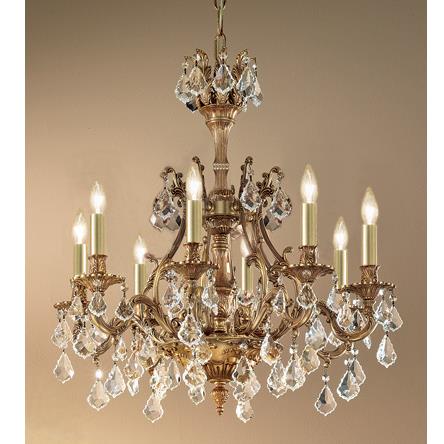 Classic Lighting 57348 AGB CBK Majestic Chandelier in Aged Bronze with Crystalique Black