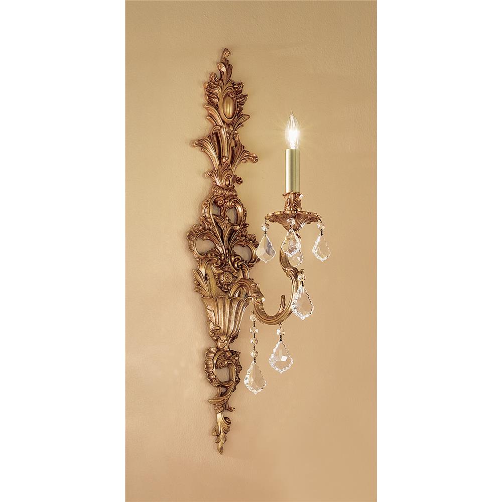 Classic Lighting 57351 FG CGT Majestic Imperial Wall Sconce in French Gold with Crystalique Golden Teak
