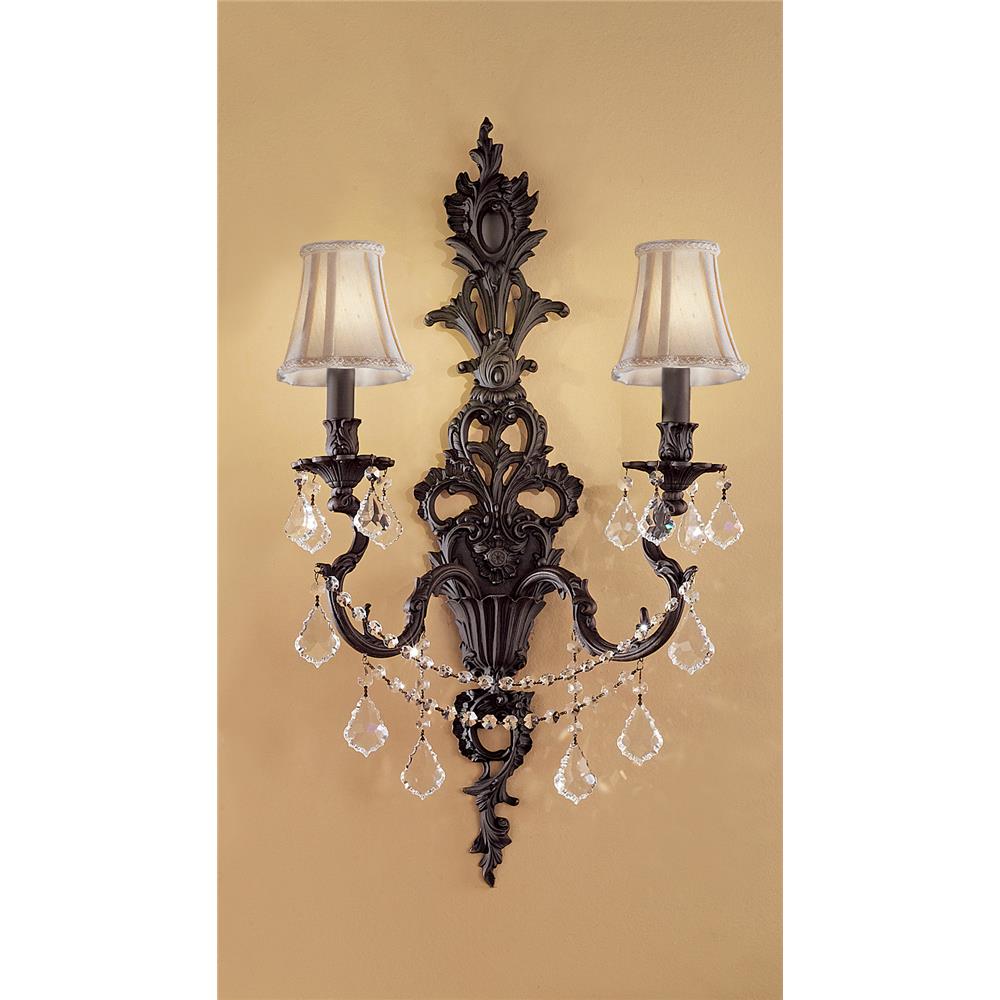 Classic Lighting 57352 FG CBK Majestic Imperial Wall Sconce in French Gold with Crystalique Black
