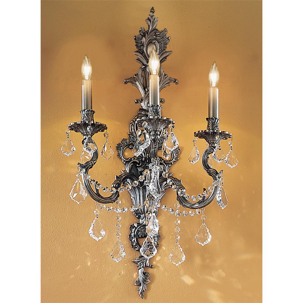 Classic Lighting 57353 FG CBK Majestic Imperial Wall Sconce in French Gold with Crystalique Black
