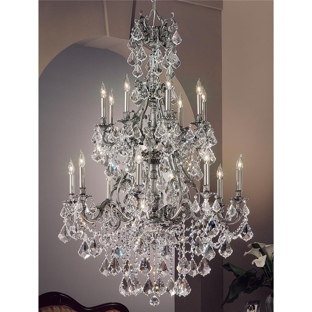 Classic Lighting 57357 AGP CBK Majestic Imperial Chandelier in Aged Pewter with Crystalique Black