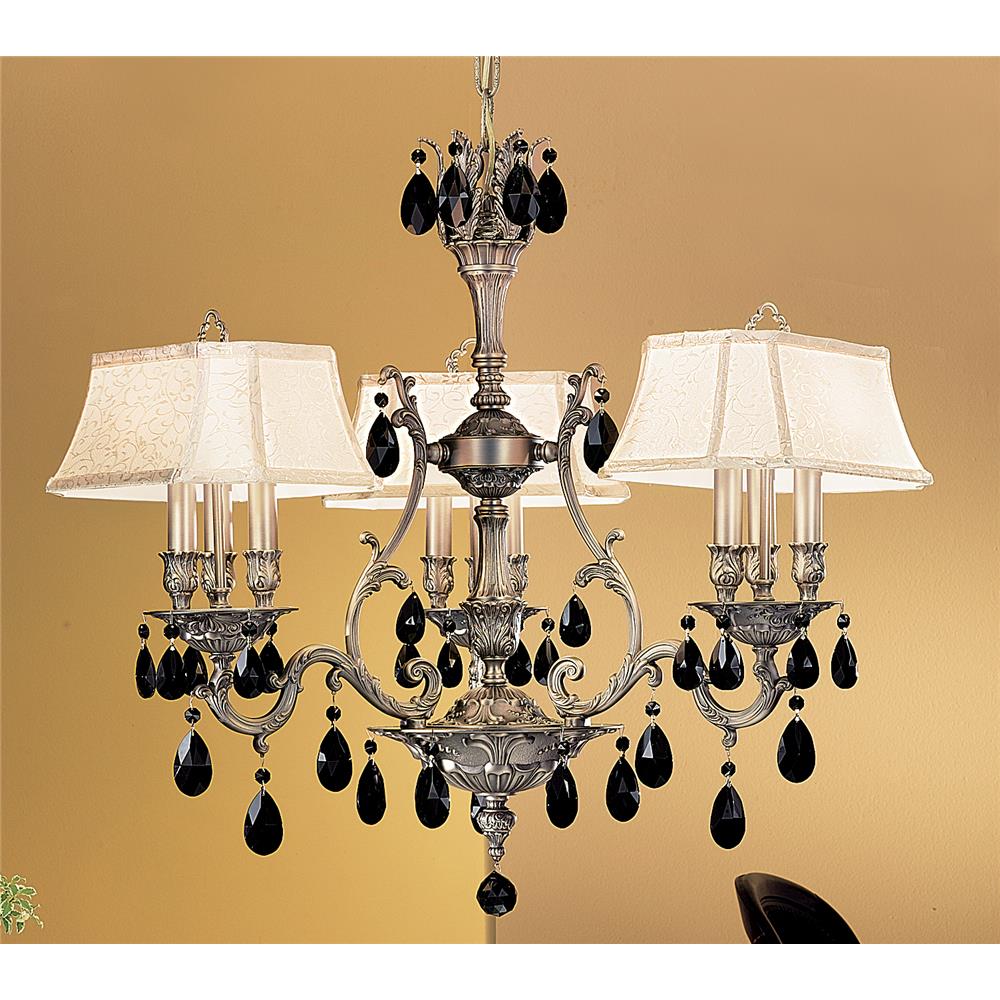 Classic Lighting 57364 AGB CBK W Majestic Chandelier in Aged Bronze with Crystalique Black