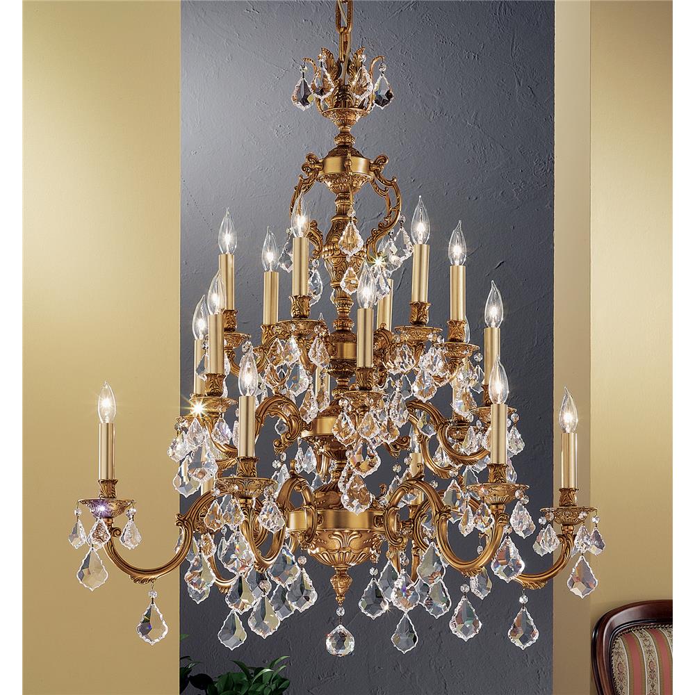 Classic Lighting 57370 FG CBK Chateau Chandelier in French Gold with Crystalique Black