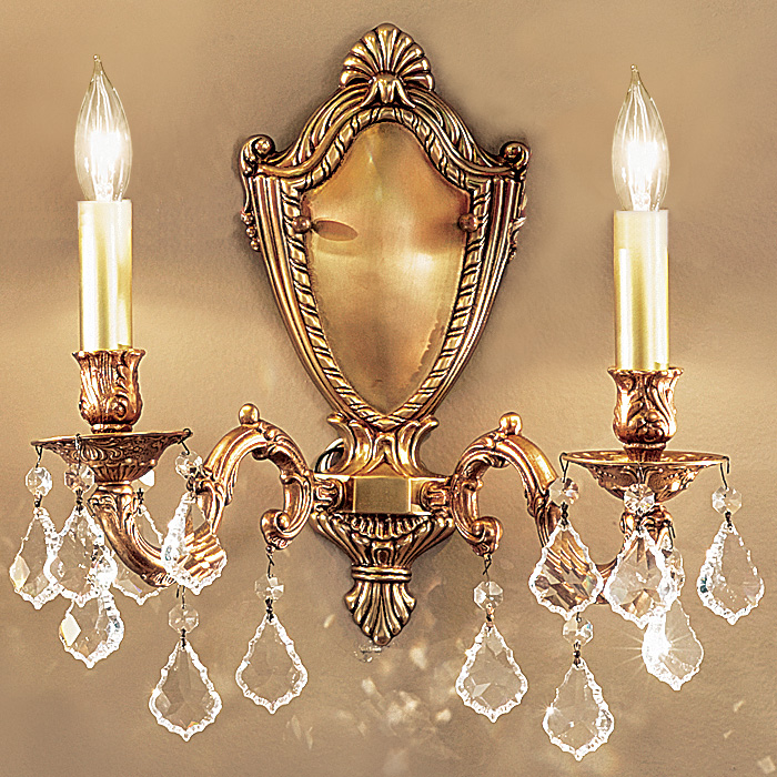 Classic Lighting 57372 AGP CBK Chateau Wall Sconce in Aged Pewter with Crystalique Black
