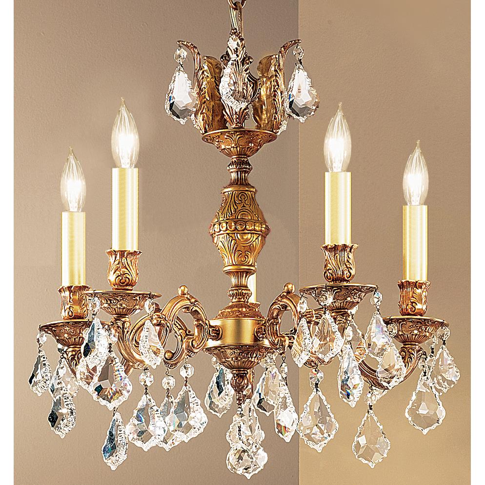 Classic Lighting 57375 FG CBK Chateau Chandelier in French Gold with Crystalique Black