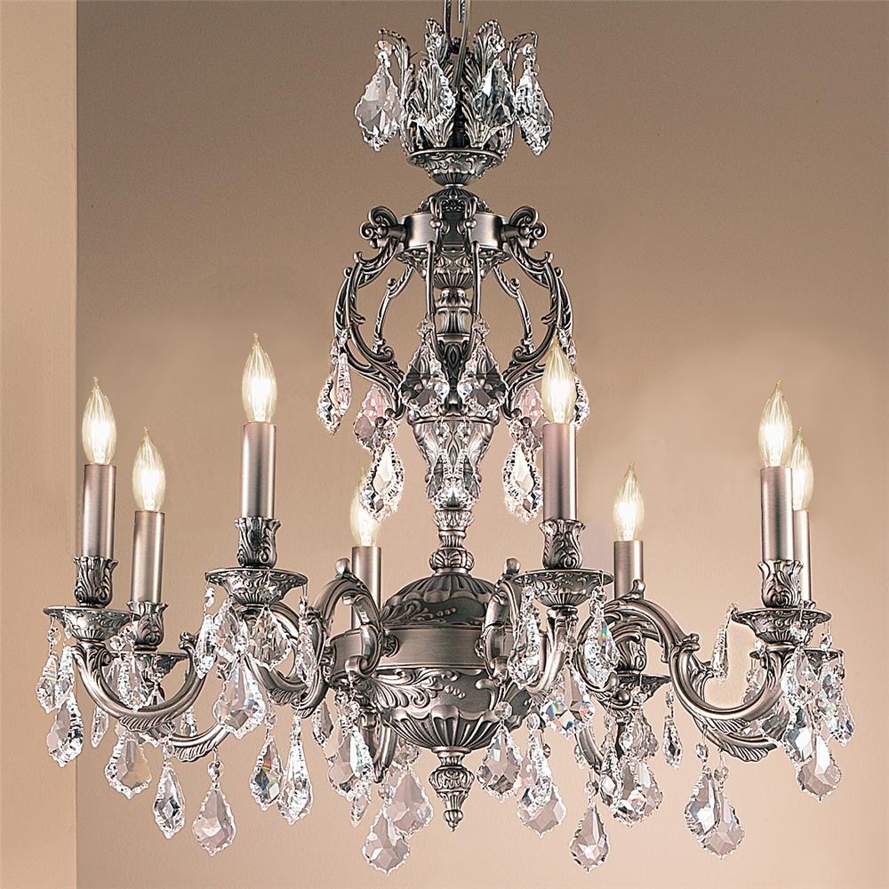 Classic Lighting 57378 AGP CP Chateau Chandelier in Aged Pewter with Crystalique-Plus