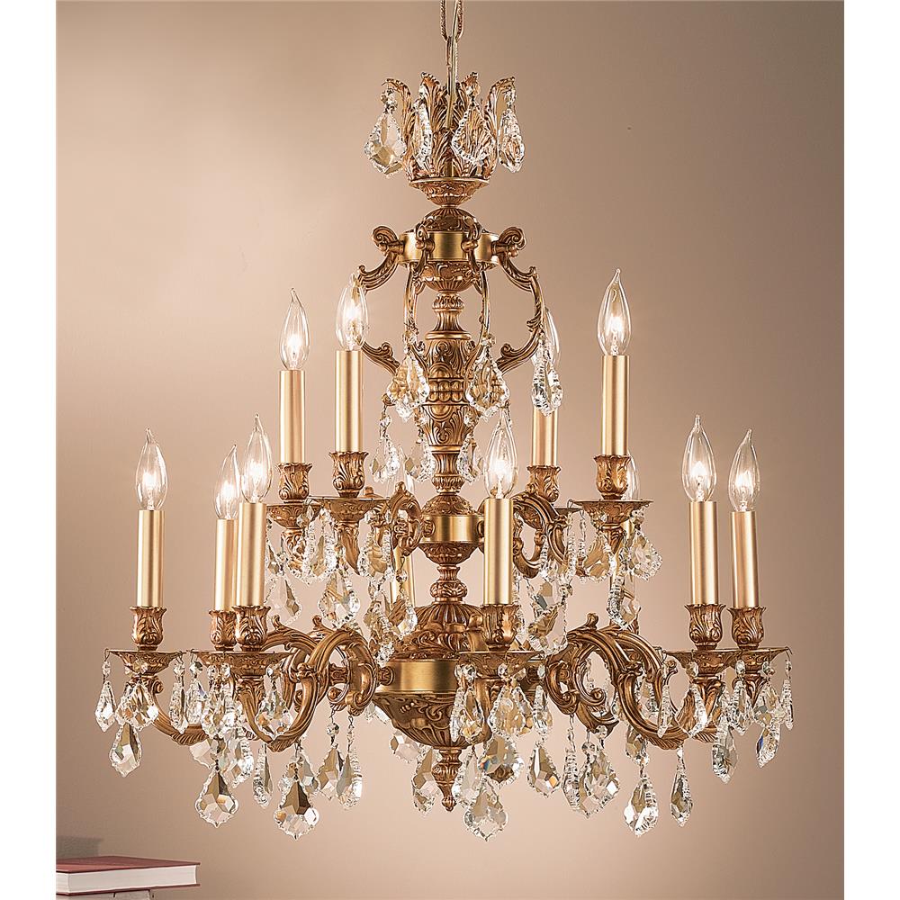 Classic Lighting 57379 AGP CBK Chateau Chandelier in Aged Pewter with Crystalique Black
