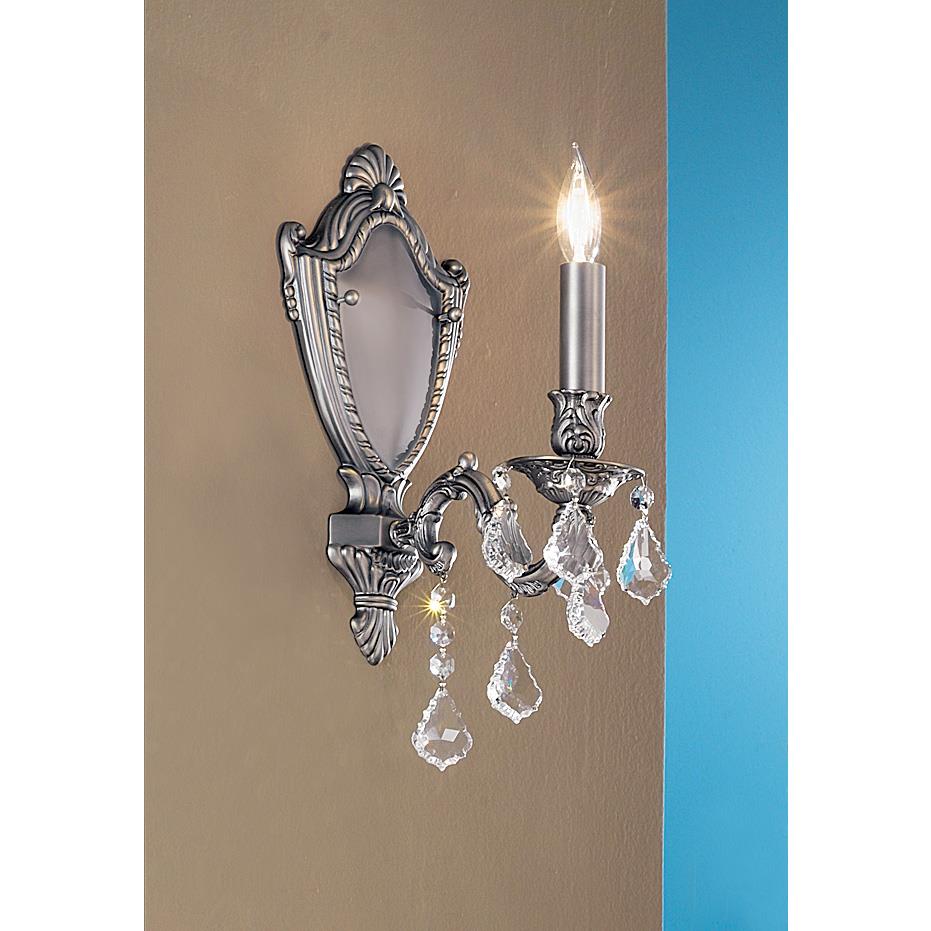 Classic Lighting 57381 AGB CBK Chateau Imperial Wall Sconce in Aged Bronze with Crystalique Black