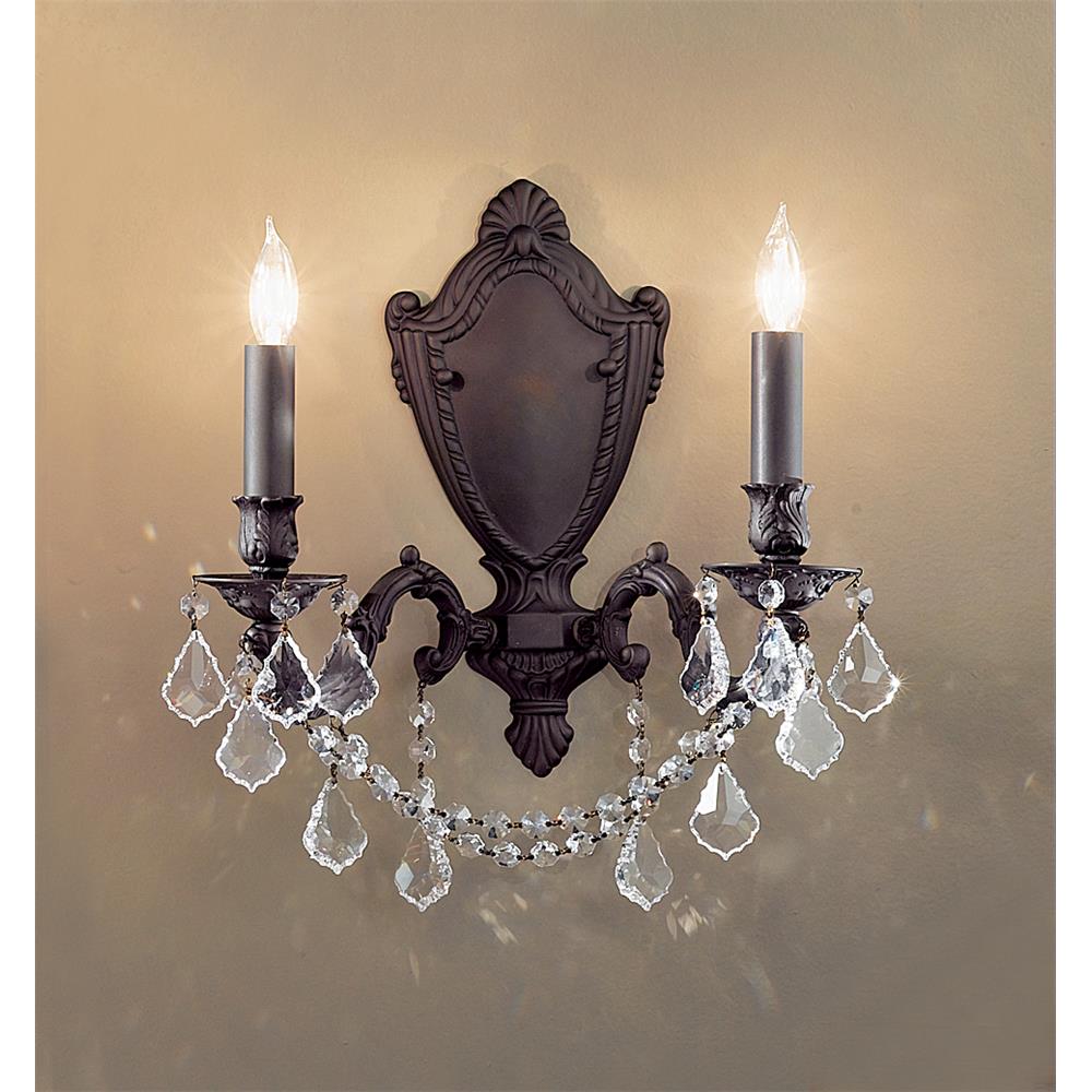 Classic Lighting 57382 AGP CGT Chateau Imperial Wall Sconce in Aged Pewter with Crystalique Golden Teak