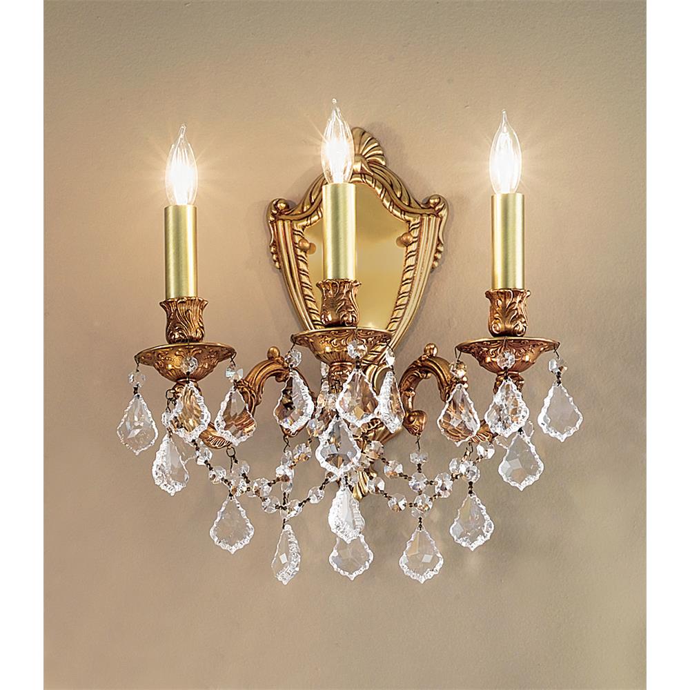 Classic Lighting 57383 AGP CGT Chateau Imperial Wall Sconce in Aged Pewter with Crystalique Golden Teak