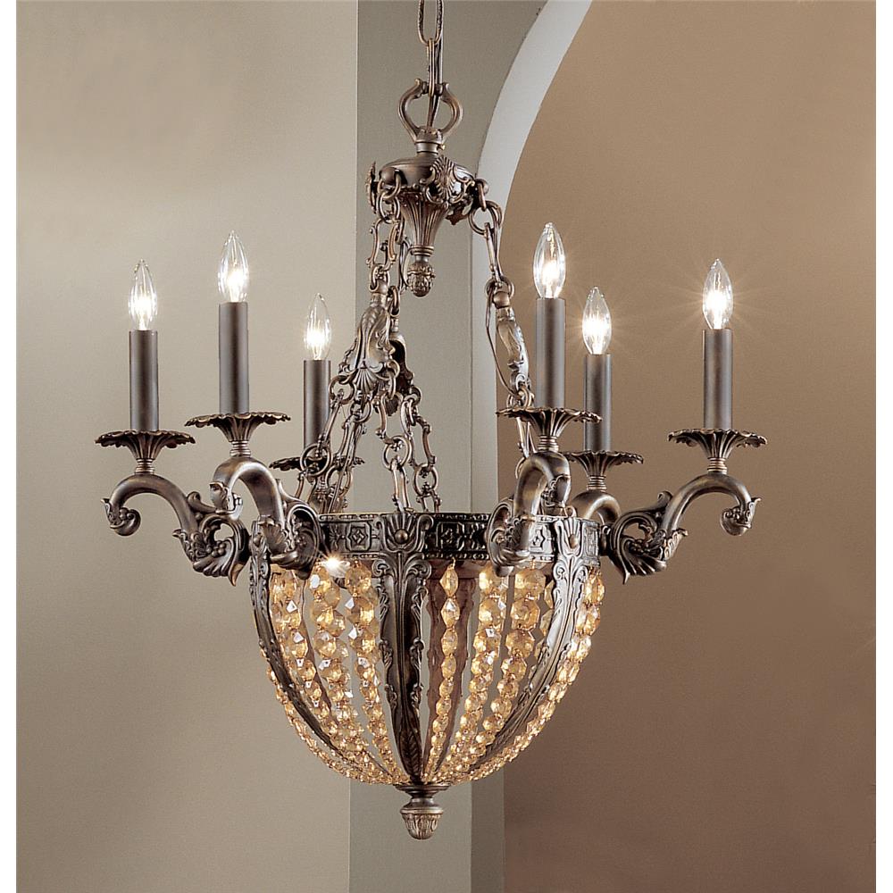 Classic Lighting 5766 AGB AI Merlot Chandelier in Aged Bronze with Antique Italian