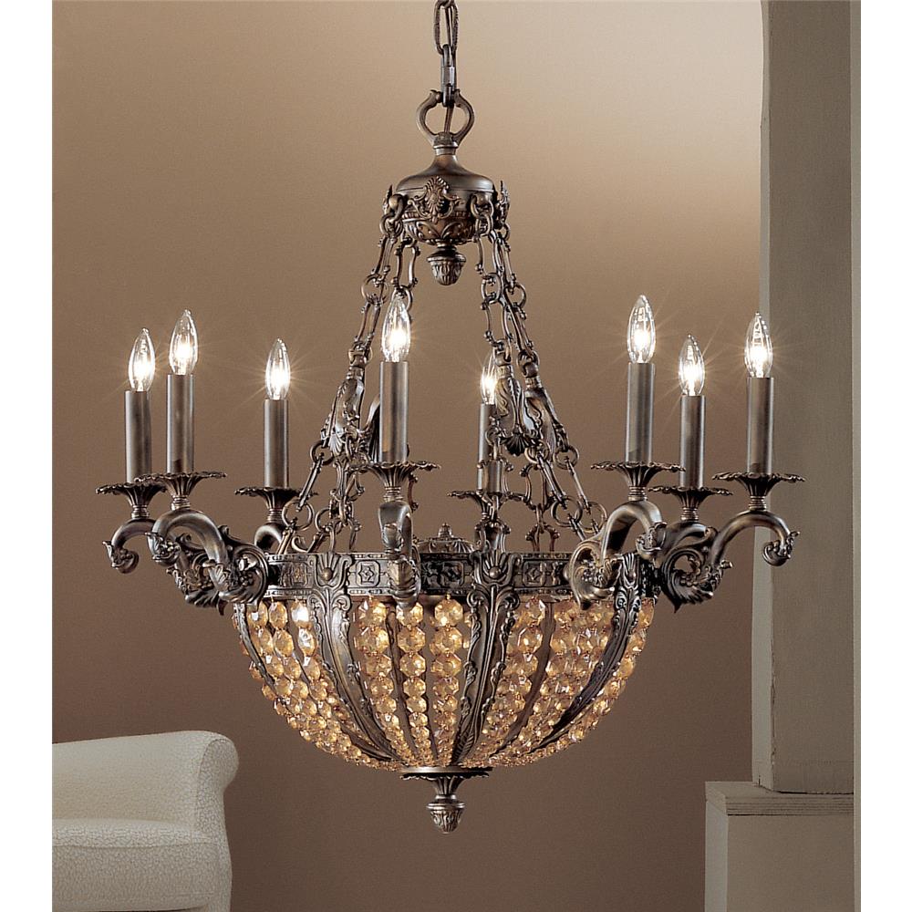 Classic Lighting 5768 AGB AI Merlot Chandelier in Aged Bronze with Antique Italian