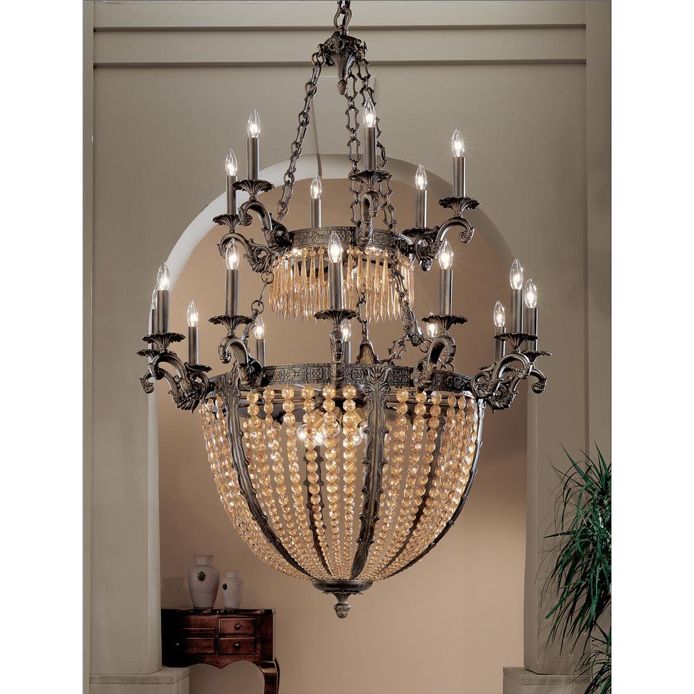 Classic Lighting 5769 AGB AI Merlot Chandelier in Aged Bronze with Antique Italian