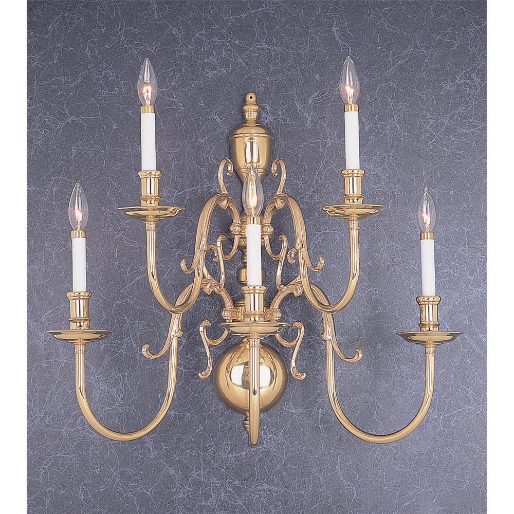 Classic Lighting 6755 Hermitage Wall Sconce in Polished Brass