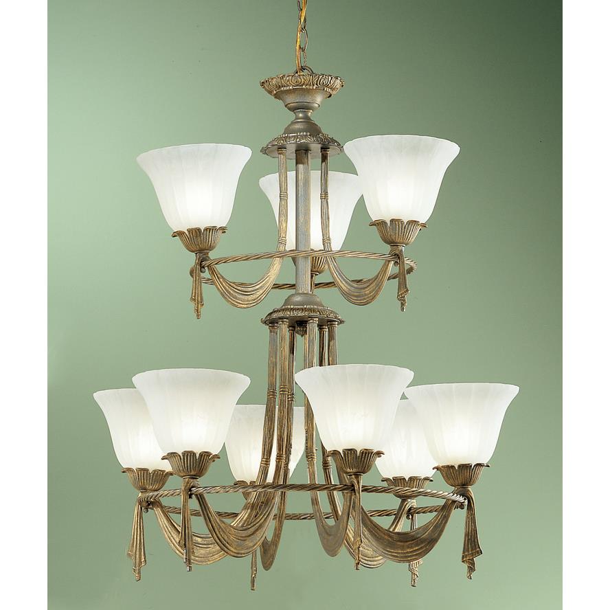 Classic Lighting 67909 WG Saratoga Chandelier in Weathered Gold