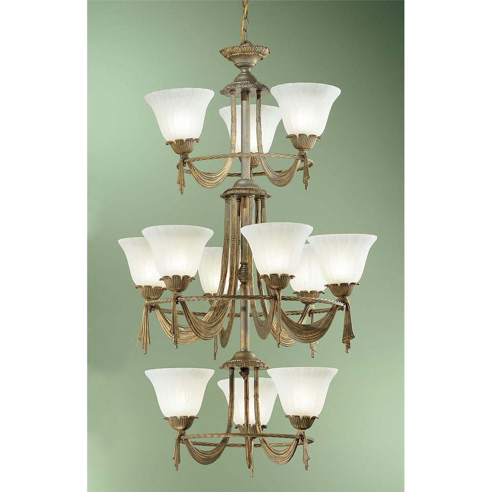 Classic Lighting 67912 WG Saratoga Chandelier in Weathered Gold