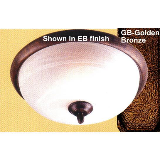 Classic Lighting 68900 GB Alpha Flush Ceiling Mount in Golden Bronze