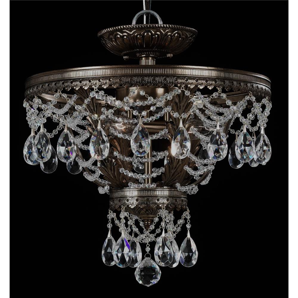 Classic Lighting 68910 EBG CP Contessa Semi-Flush Ceiling Mount in English Bronze with Gold with Crystalique-Plus