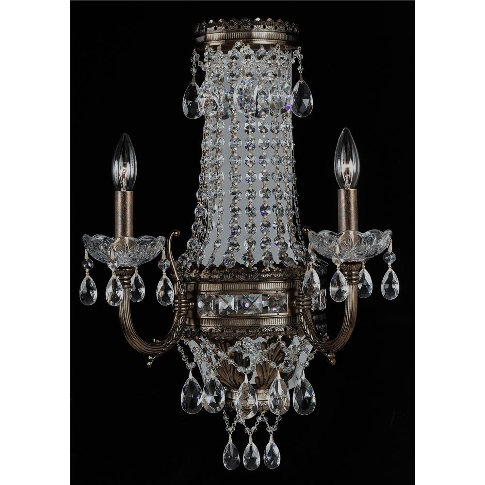 Classic Lighting 68912 EBG CP Contessa Wall Sconce in English Bronze with Gold with Crystalique-Plus