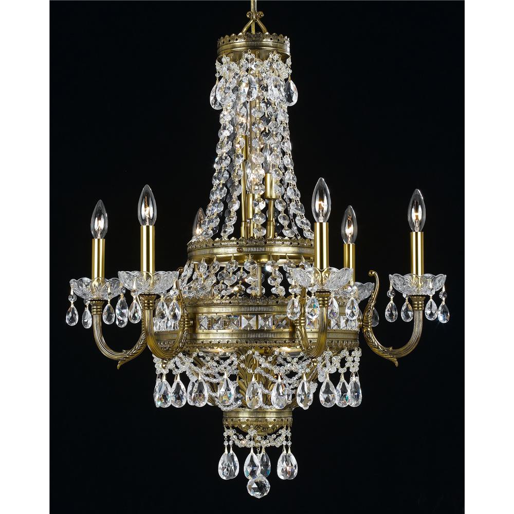 Classic Lighting 68916 RNB CP Contessa Chandelier in Renovation Brass with Crystalique-Plus