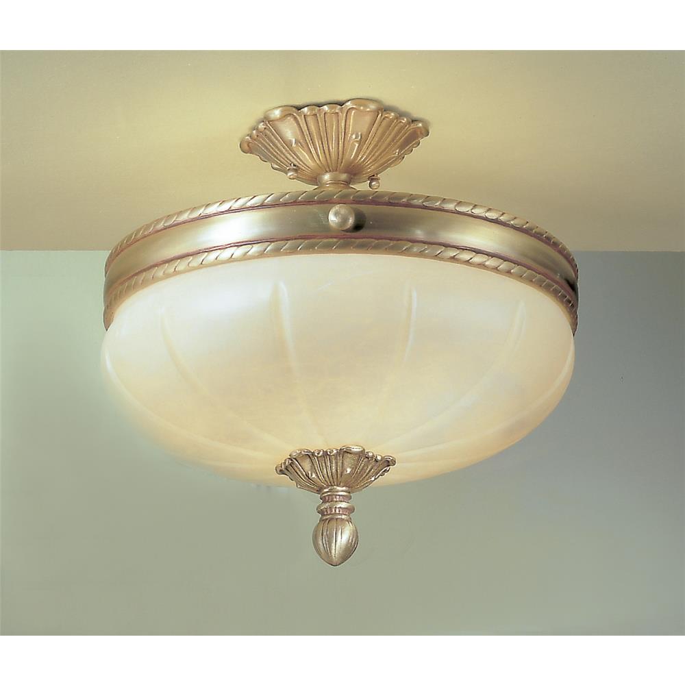 Classic Lighting 69604 SBB C Alexandria I Semi-Flush Ceiling Mount in Satin Bronze with Brown Patina with Crystalique