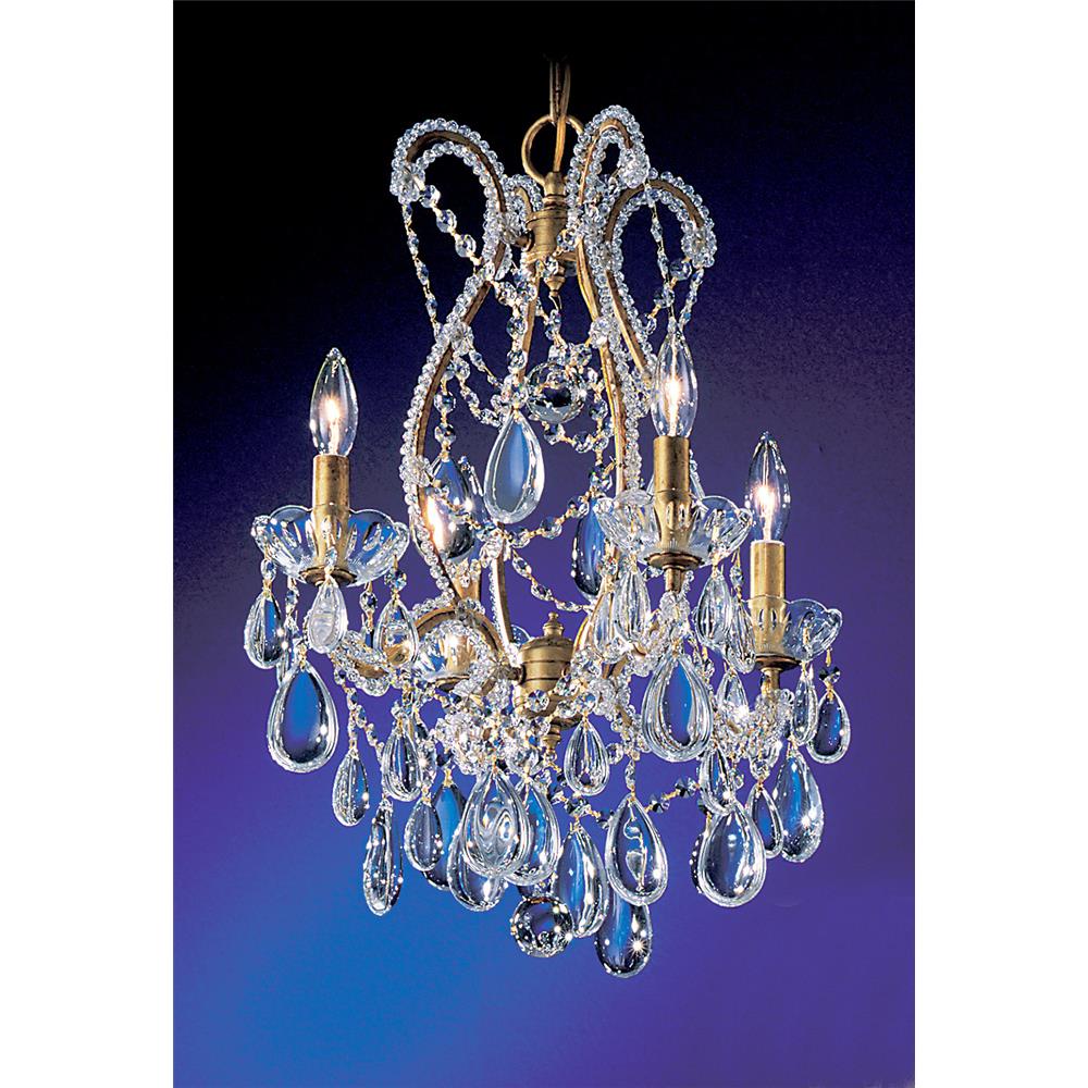 Classic Lighting 69734 OG C Tivoli Chandelier in Olde Gold with Crystalique