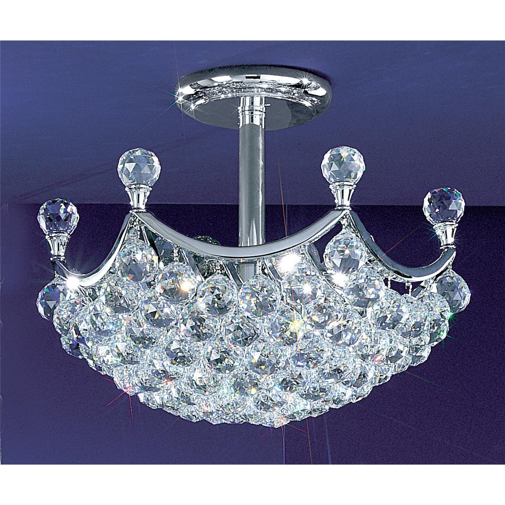 Classic Lighting 69771 CH CP Solitaire Semi-Flush Ceiling Mount in Chrome with Crystalique-Plus