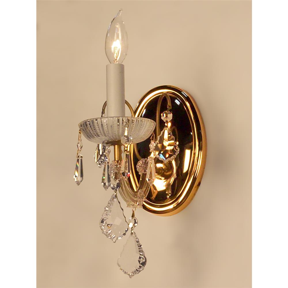 Classic Lighting 8101 OWG C Maria Theresa Wall Sconce in Olde World Gold with Crystalique