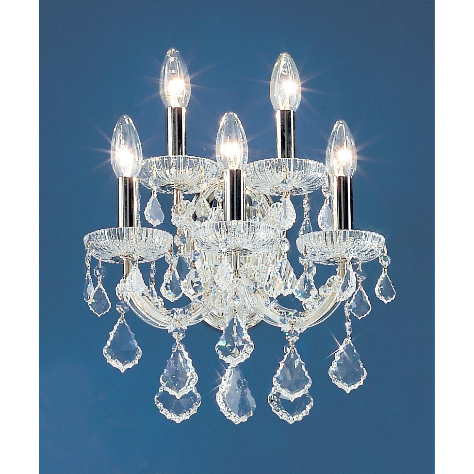 Classic Lighting 8105 CH C Maria Theresa Wall Sconce in Chrome with Crystalique