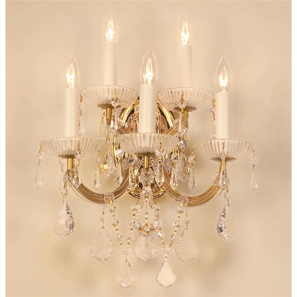 Classic Lighting 8105 OWG C Maria Theresa Wall Sconce in Olde World Gold with Crystalique