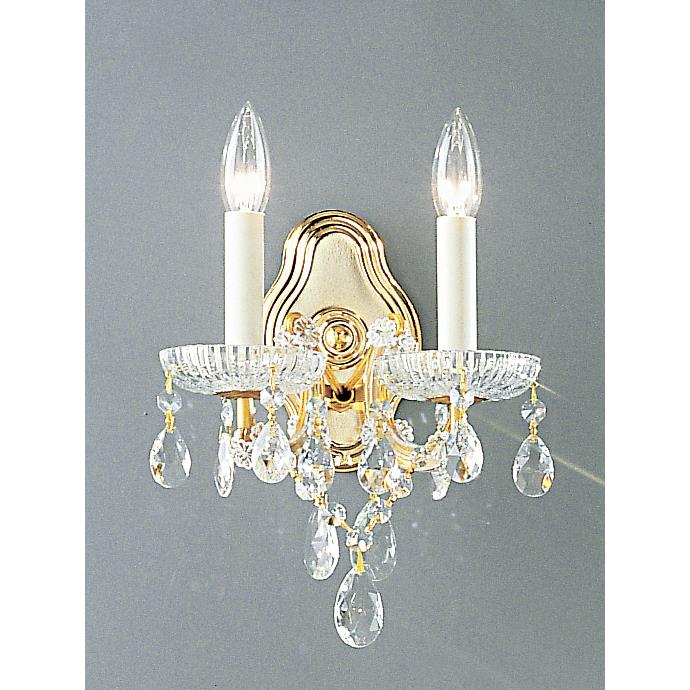 Classic Lighting 8122 OWG C Maria Theresa Wall Sconce in Olde World Gold with Crystalique