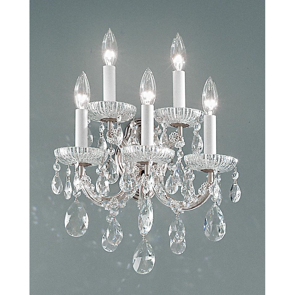 Classic Lighting 8125 CH C Maria Theresa Wall Sconce in Chrome with Crystalique